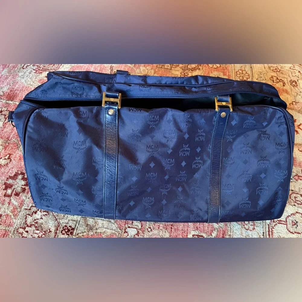 NWOT MCM Monogram Travel Bag, Blue